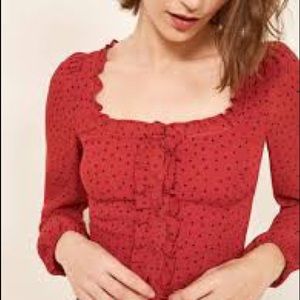 Reformation cropped Italia Blouse